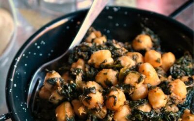 Garbanzos de bote con calabaza y espinacas