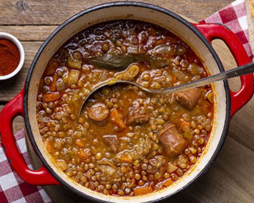 Lentejas de bote con chorizo