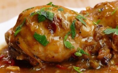 Pollo guisado en olla exprés